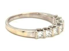 14kt White gold 0.75ctw princess cut diamond band