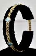 Simply Beautiful 14K Yellow Gold Laminar Gemstone Bracelet