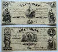 $1 $2 CH CU Ket Forint Hungarian Bank NY Note. Circa 1850 s