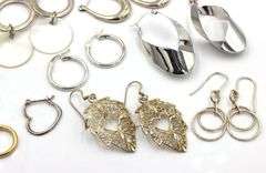 Vintage 925 sterling silver group lot of earrings