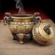 Solid Brass Dragon Incense Burner