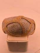 CERTIFIED 18K WHITE AND YELLOW GOLD DIAMOND BANGLE BRACELET 16.25 C.T.W.