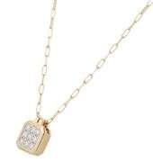 New Frederic Sage 0.47ctw Diamond Cluster Cushion Shaped Pendant Necklace in 14K