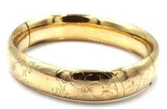12kt Gold filled engraved bangle bracelet