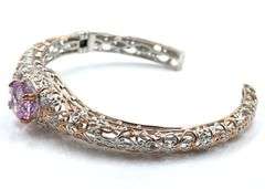 Gems En Voque 925 sterling silver Kunzite Cuff Bracelet