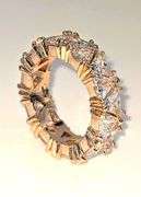 Dazzling 14 Kt Yellow Gold Plate 11.6 Cttw Simulated Diamond Ring