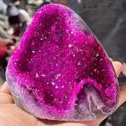 Rose Red Crystal Geode Natural Rock Crystal