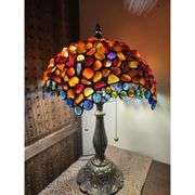 Agate Amber Stained Glass Table Lamp