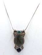 Sajen 925 Sterling Silver Labrodorite Topaz Pendant With Chain Necklace