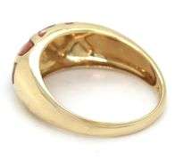 Pretty 14K YG Dome Ring with Enamel Accents