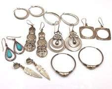 Vintage Mexican 925 Sterling Silver Earrings Lot