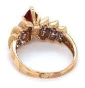 Lovely Estate 14K YG Ruby and Diamond Ring
