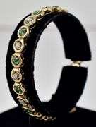Elegant 14K Yellow Gold Emerald  and Diamond Bracelet