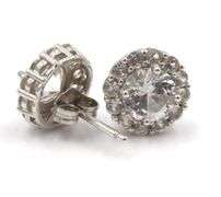 Set of 925 sterling silver crystal necklace and earrings