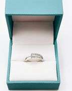 14kt Solid White Gold & Diamond Band Ring