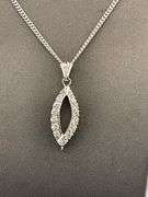 CERTIFIED 14K WHITE GOLD NECKLACE WITH DIAMOND PENDANT