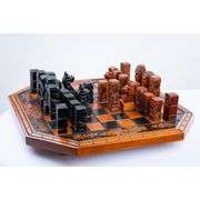 Hand-Carved Luxury Chess Set Premium Oak Wood
