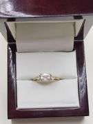 0.34ctw F, VVS1 lab grown diamond with 14k gold ring