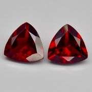 Mozambique red! 5.94ct matched trillion cut Garnet pair!