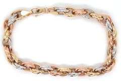 14kt Tri color gold link bracelet