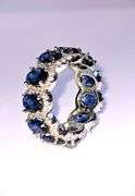 Beautiful 7.65 Cttw Lab Siimulated Violet Blue Tanzanite Diamond Ring