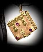 Incredible 18K Yellow Gold & Ruby Book-Like Fob/Locket