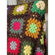 Handmade Crochet Square Boho Throw Blanket