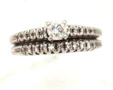 Estate 2 Piece Platinum & Diamond Ring Set