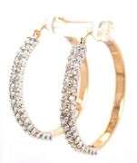 10kt Yellow gold 0.75ctw 2 row diamond hoop earrings