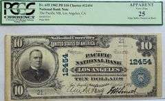 $10 Pacific Natl Bank of Los Angeles 1902 Series National PCGS VF 25