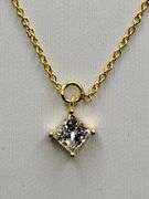 1.55ctw F, VVS1 lab grown diamond with 18" 14k gold pendent
