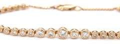 14kt Yellow gold 1.15ctw diamond bezel set bracelet