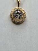 1.42ctw F, VVS1 lab grown diamond with 18" 14k gold pendent