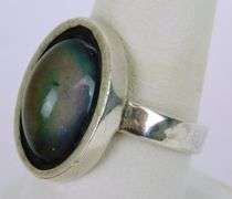 Vintage Sterling Silver Mood Ring, Size 9.5