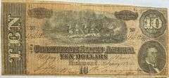 $10 CSA Note Feb 17 1864 Series.