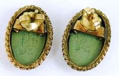 Vintage Wedgwood Green Jasperware Pin/Pendant & Earrings