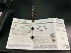 CERTIFIED BRAND NEW 18K YELLOW GOLD CLOVER LEAF BRACELET