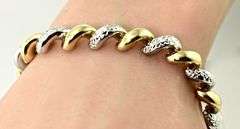 Eye-Catching 14K White & Yellow Gold San Marco Bracelet