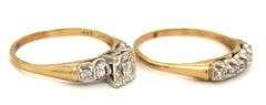 14kt Yellow gold diamond wedding set