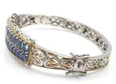 Viontage 925 Sterling Silver Michael Valiti Auamarine Bangle