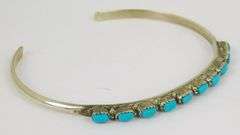 Vintage BCT Zuni Sterling Turquoise Cuff