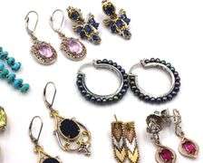 925 Sterling Silver Gemstone Earrings Lot