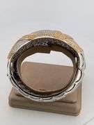 CERTIFIED 18K WHITE AND YELLOW GOLD DIAMOND BANGLE BRACELET 16.25 C.T.W.