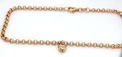 14kt Yellow gold Rolo anklet with heart charm