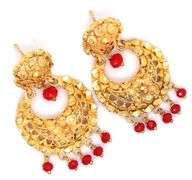 21kt Yellow gold diamond cut dangle earrings