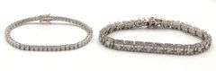 Lot of 2 925 sterling silver cubic zirconia bracelets