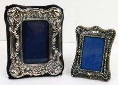 2 Vintage English Sterling Silver Miniature Frames