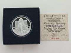2021 Anti-Death Proof Silver Medallion, 1 OZT.