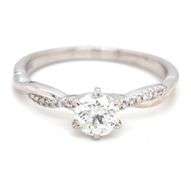 14kt White gold 0.71ct twisted shank setting
