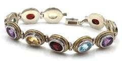 925 Vintage Sterling Silver Turquoise and multi Stone Bracelet Lot